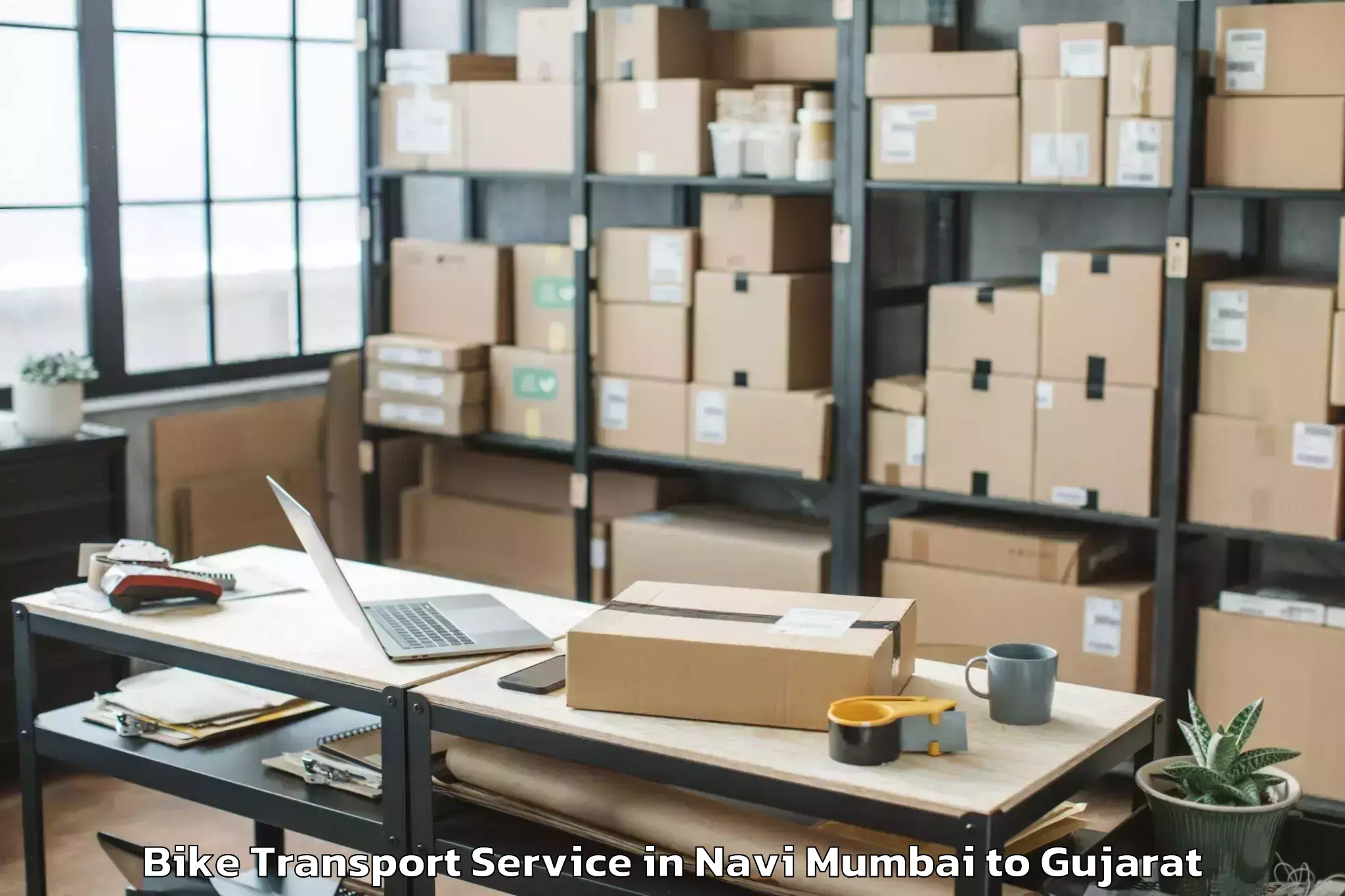 Navi Mumbai to Swarnim Gujarat Sports Univers Bike Transport Booking